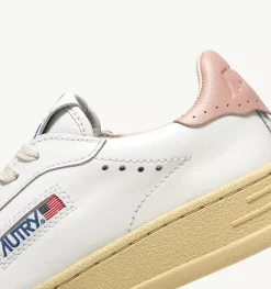 Sneakers Bob Lutz Low In Pelle Bianco E Rosa