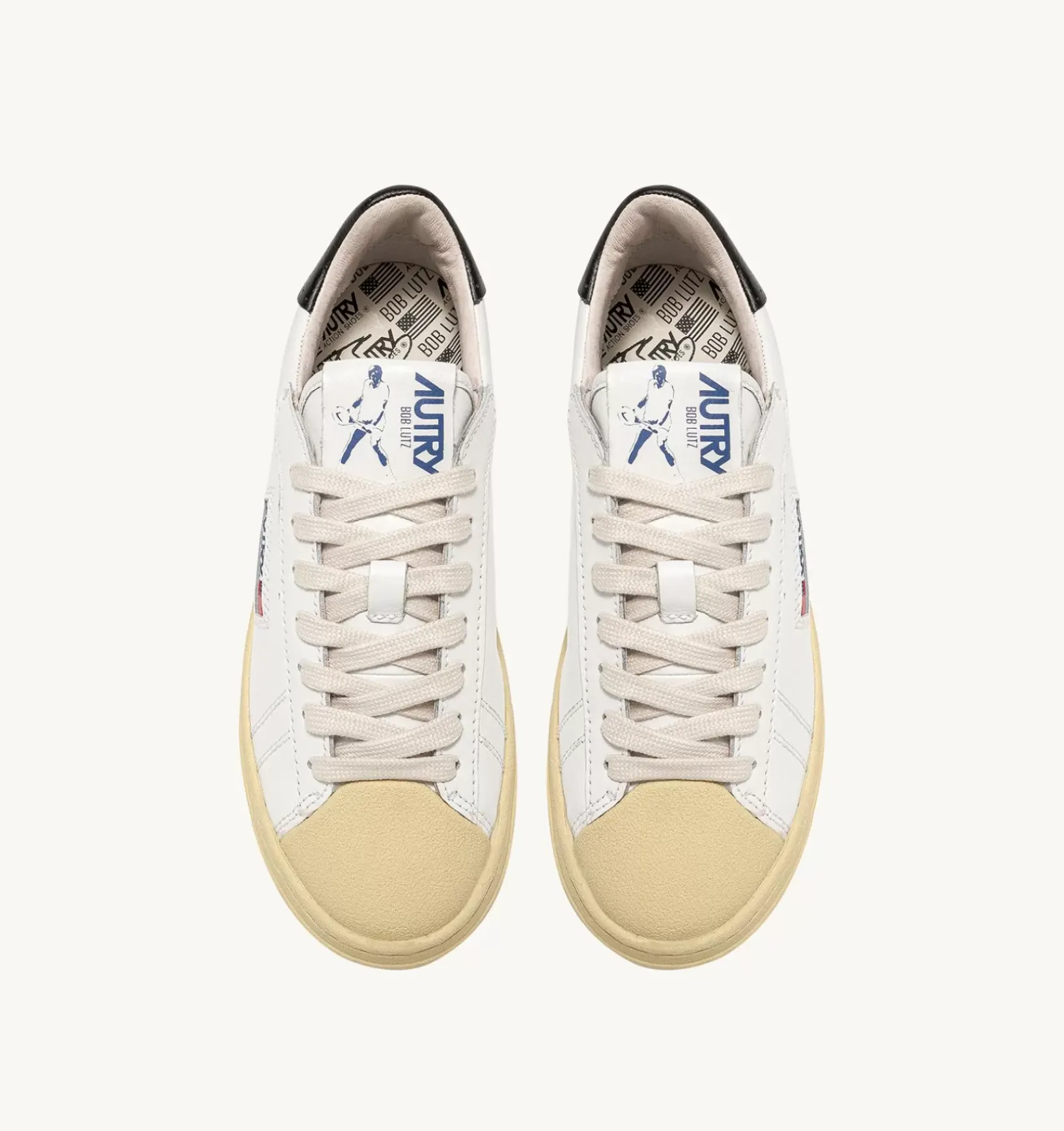 Sneakers Bob Lutz Low In Pelle Bianca E Nera