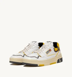 Sneakers Clc In Pelle Bianca E Suede Grigio