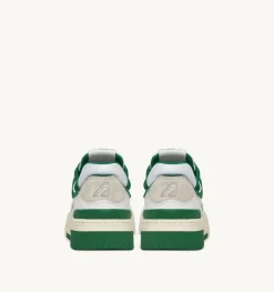 Sneakers Clc In Pelle Bianca E Suede Verde