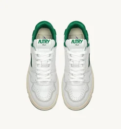Sneakers Clc In Pelle Bianca E Suede Verde