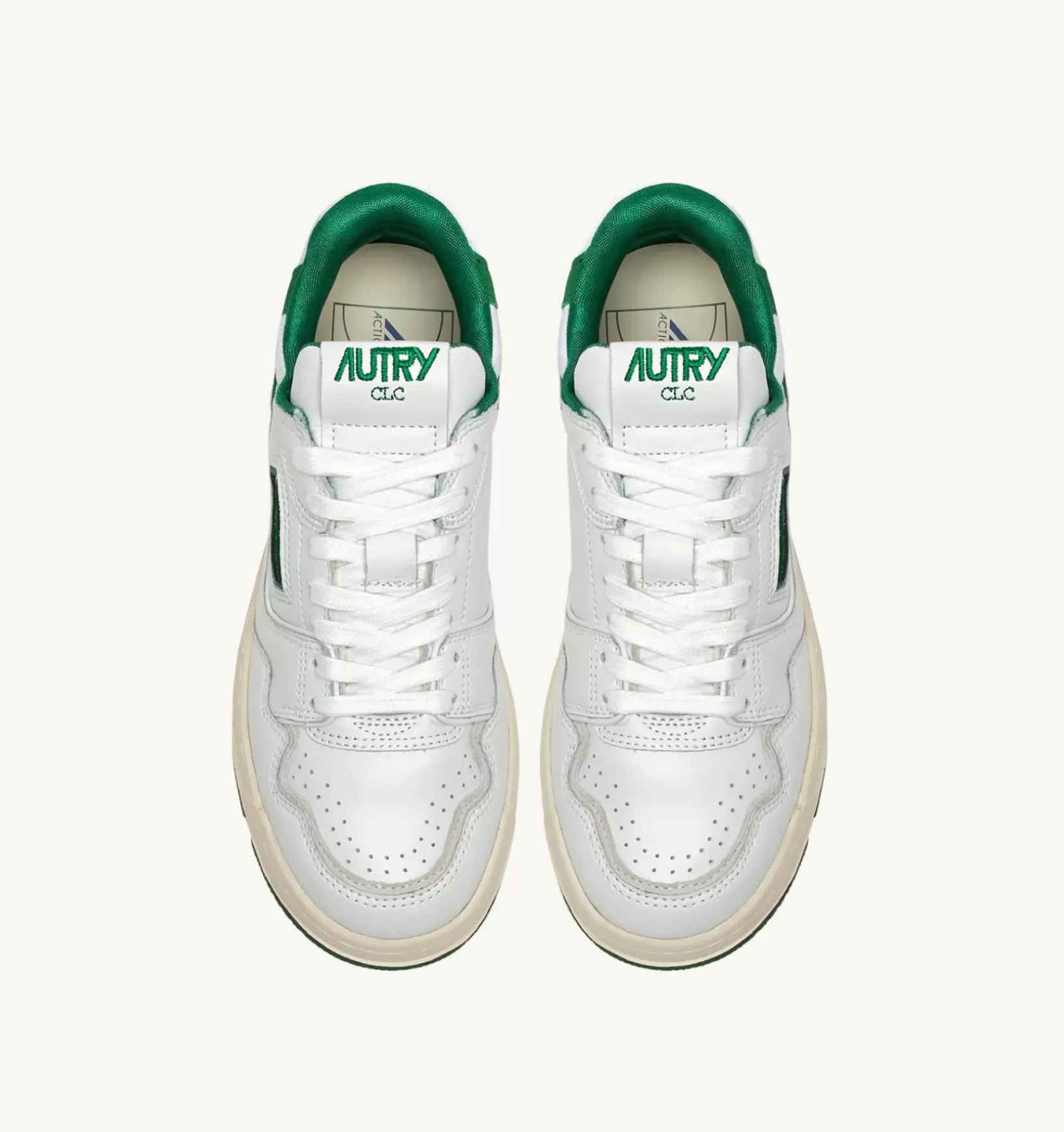 Sneakers Clc In Pelle Bianca E Suede Verde