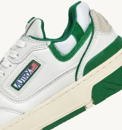 Sneakers Clc In Pelle Bianca E Suede Verde