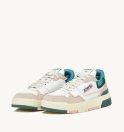 Sneakers Clc In Pelle Colore Bianco Verde E Suede Beige