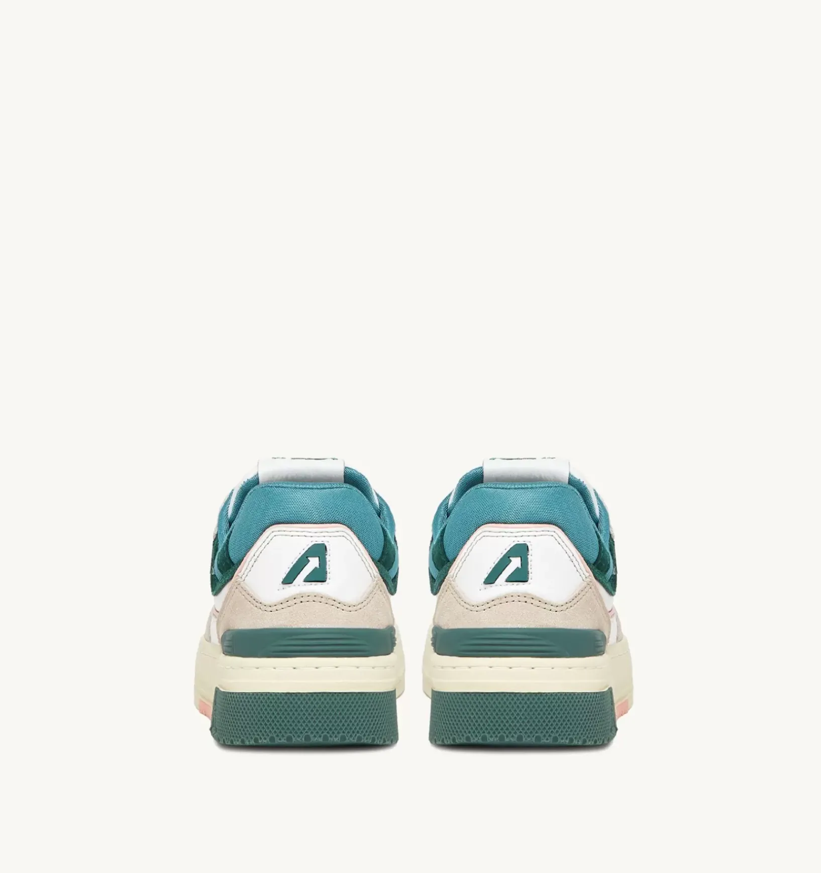 Sneakers Clc In Pelle Colore Bianco Verde E Suede Beige
