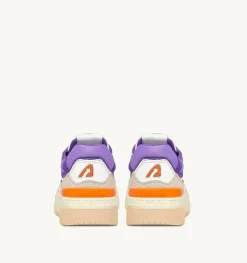 Sneakers Clc In Pelle Colore Bianco Viola E Suede Beige
