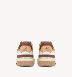 Sneakers Clc In Pelle Colore Bianco Beige E Marrone
