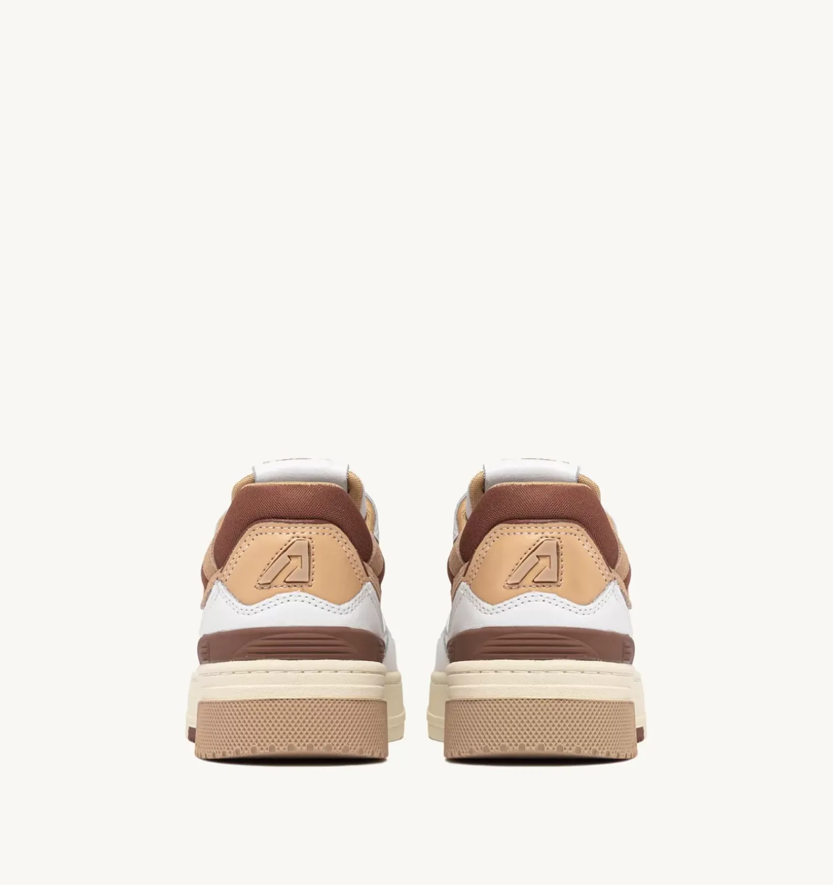 Sneakers Clc In Pelle Colore Bianco Beige E Marrone