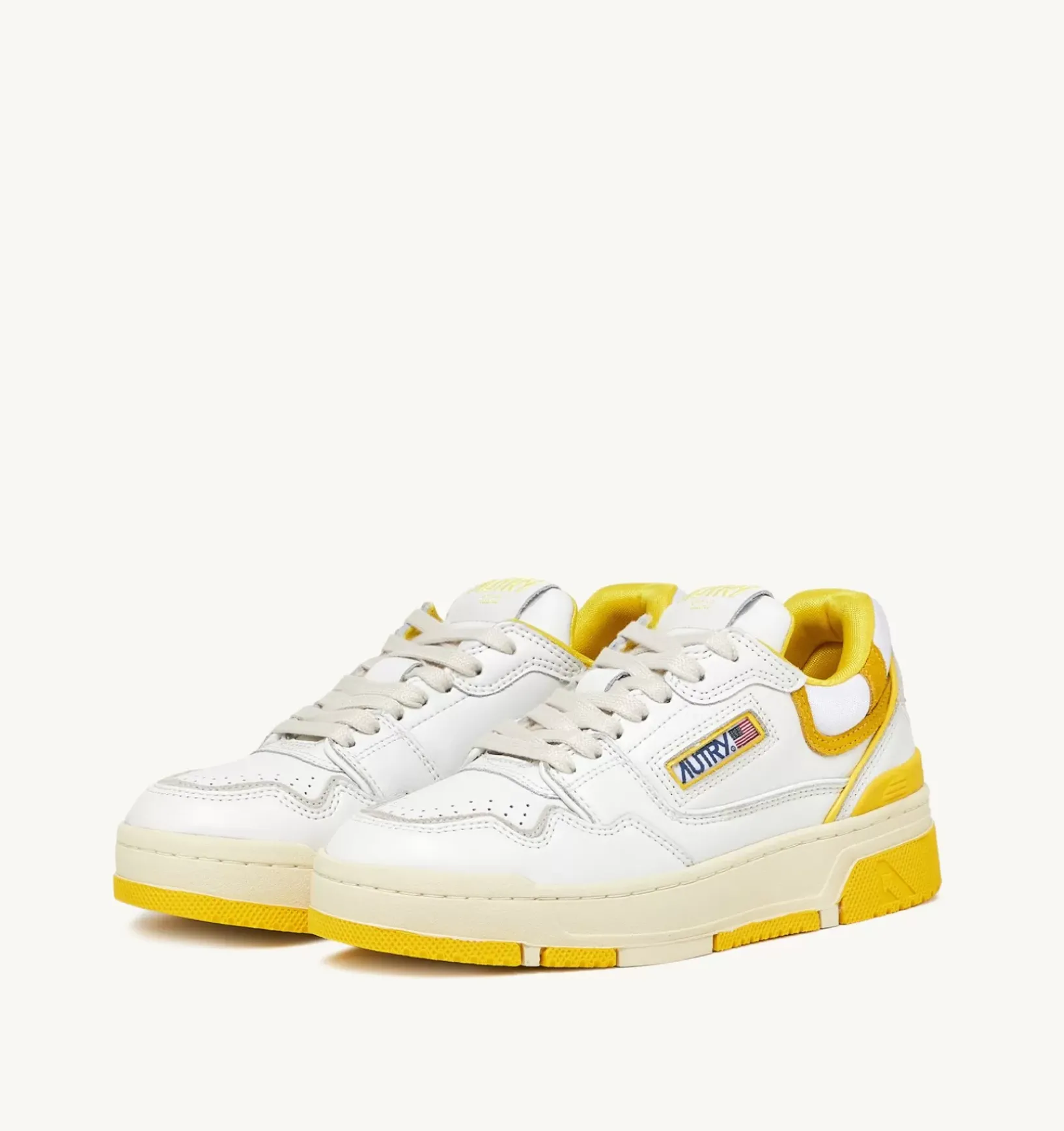 Sneakers Clc In Pelle Colore Bianco E Giallo