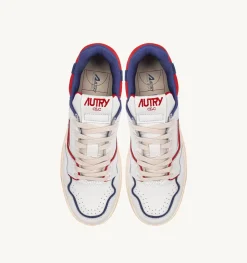 Sneakers Clc In Pelle Colore Bianco Rosso E Blu