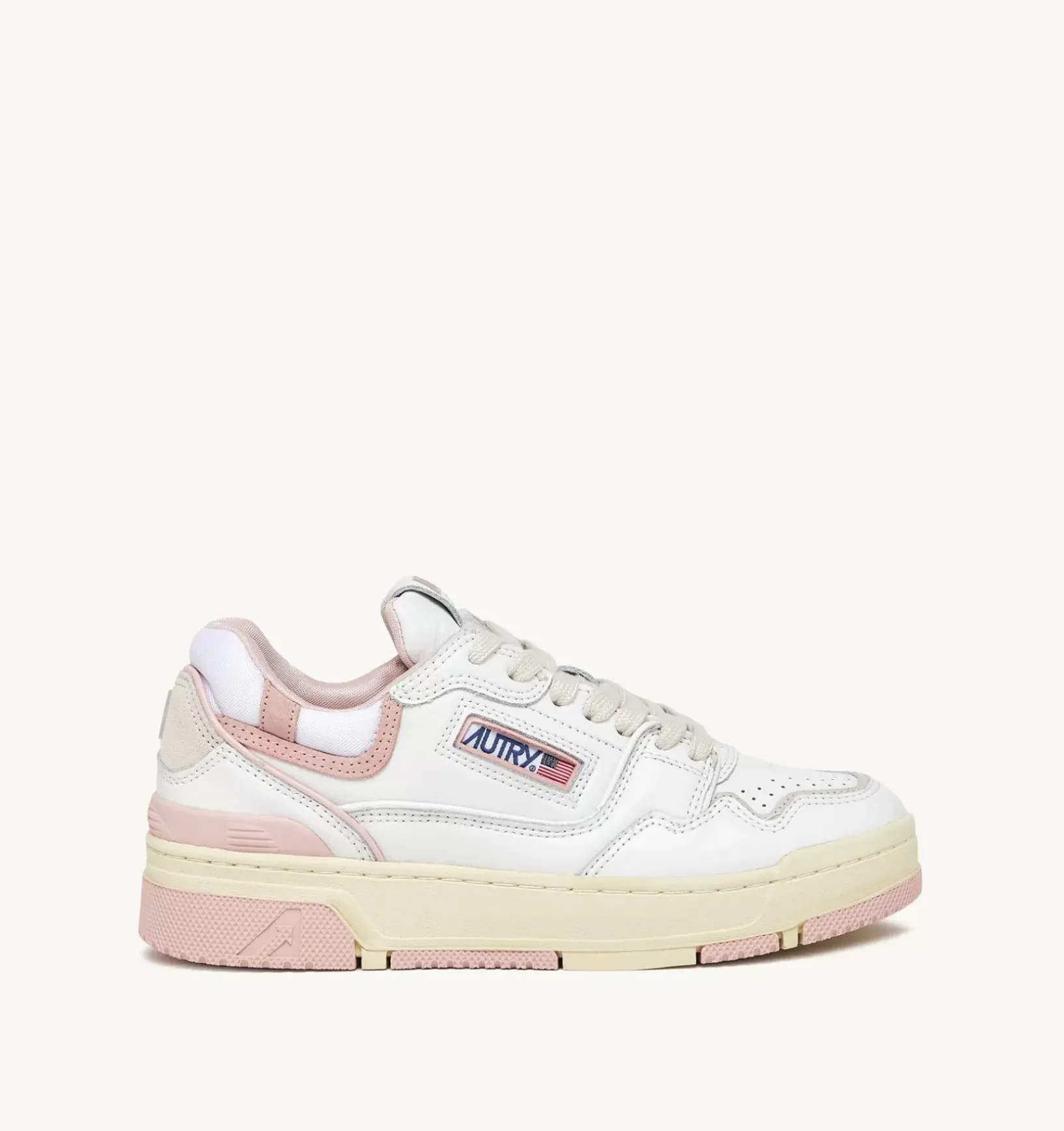 Sneakers Clc In Pelle Colore Bianco E Rosa