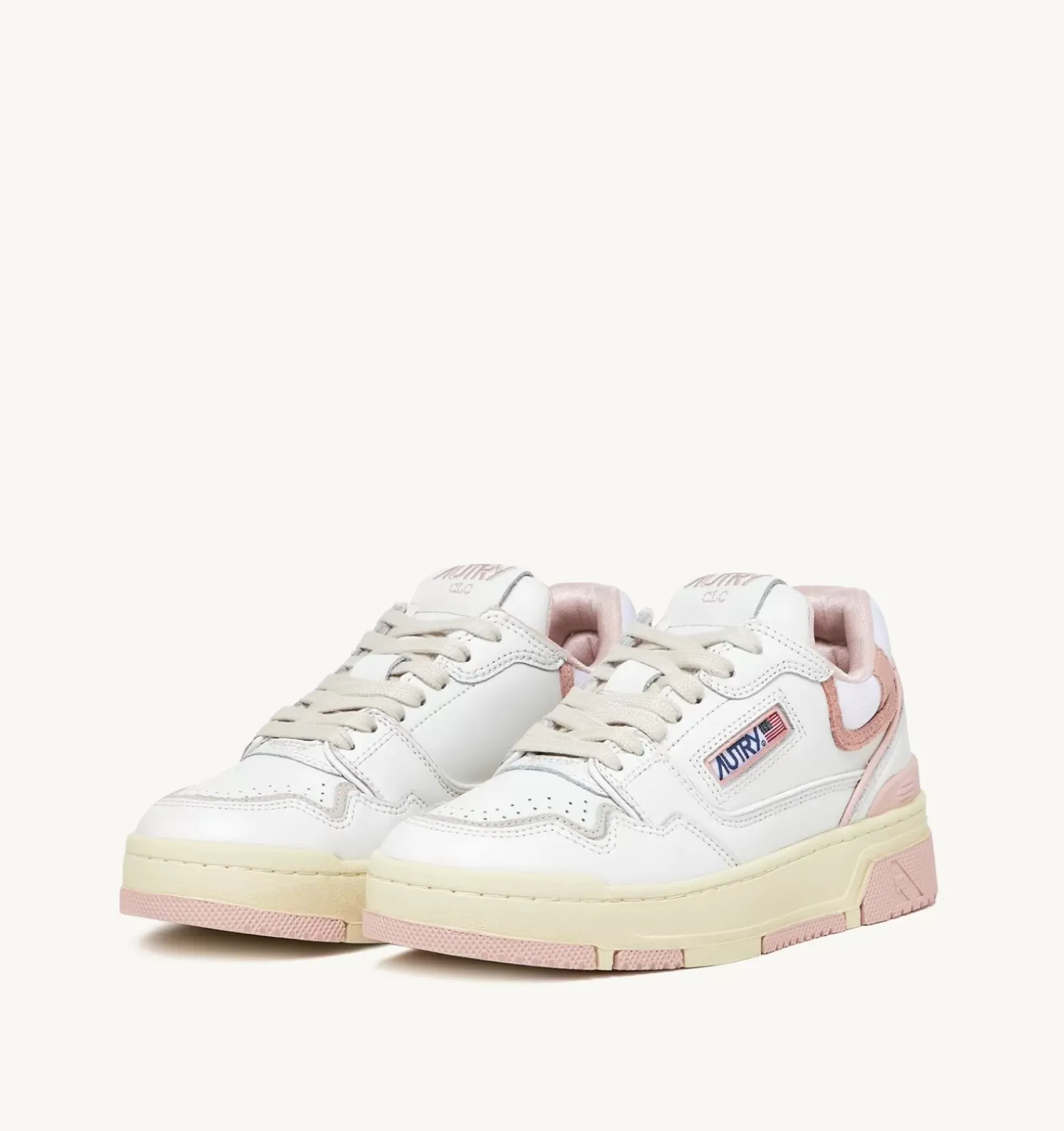 Sneakers Clc In Pelle Colore Bianco E Rosa