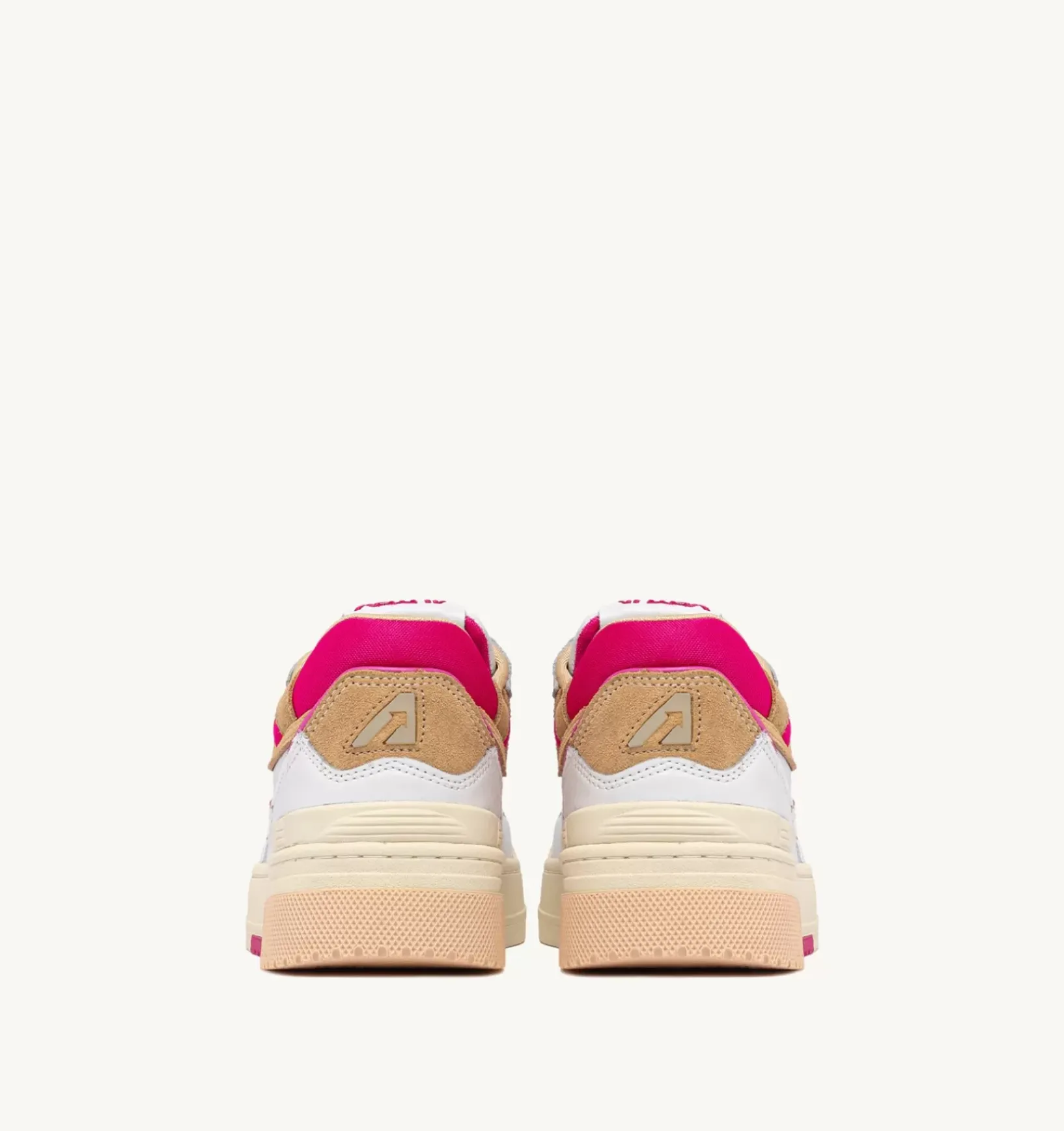 Sneakers Clc In Pelle E Suede Colore Bianco Beige E Fuxia