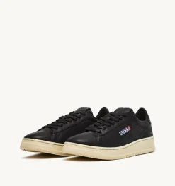 Sneakers Dallas Low In Morbida Pelle Nera Di Capra
