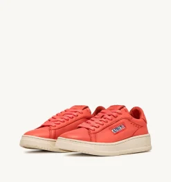 Sneakers Dallas Low In Morbida Pelle Tangerine Di Capra