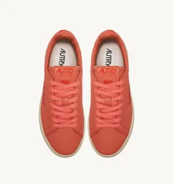 Sneakers Dallas Low In Morbida Pelle Tangerine Di Capra