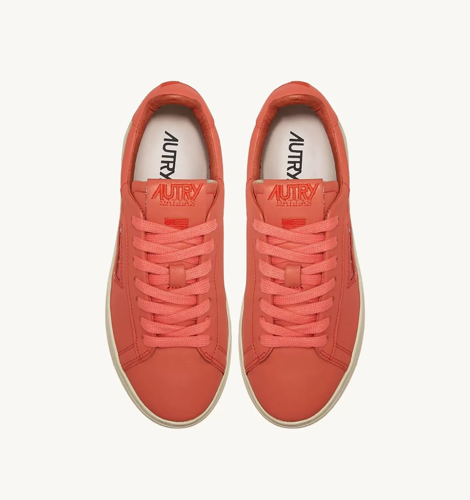 Sneakers Dallas Low In Morbida Pelle Tangerine Di Capra