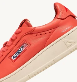 Sneakers Dallas Low In Morbida Pelle Tangerine Di Capra