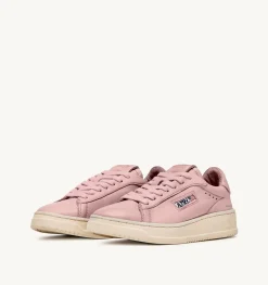 Sneakers Dallas Low In Morbida Pelle Peach Di Capra