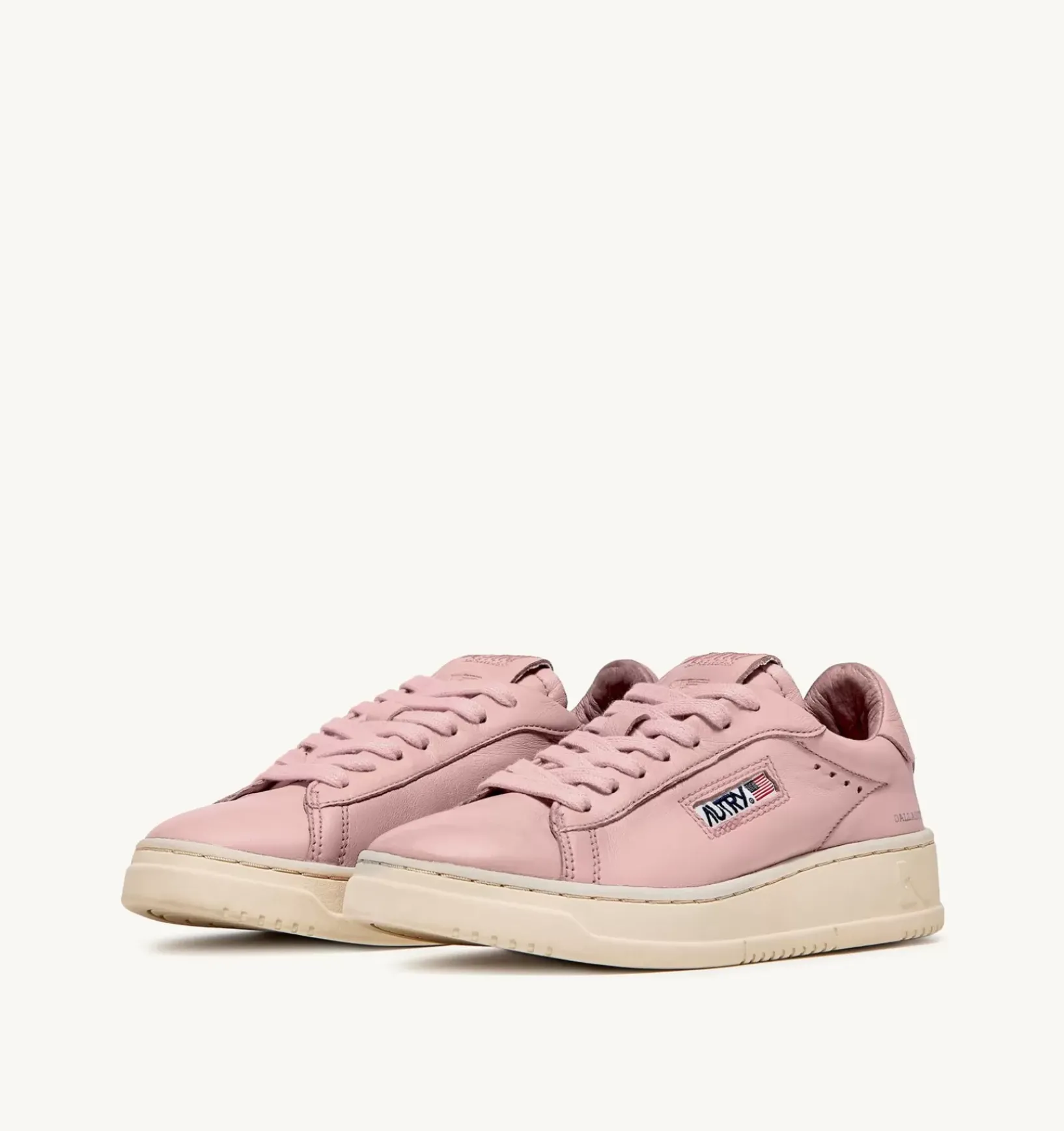 Sneakers Dallas Low In Morbida Pelle Peach Di Capra