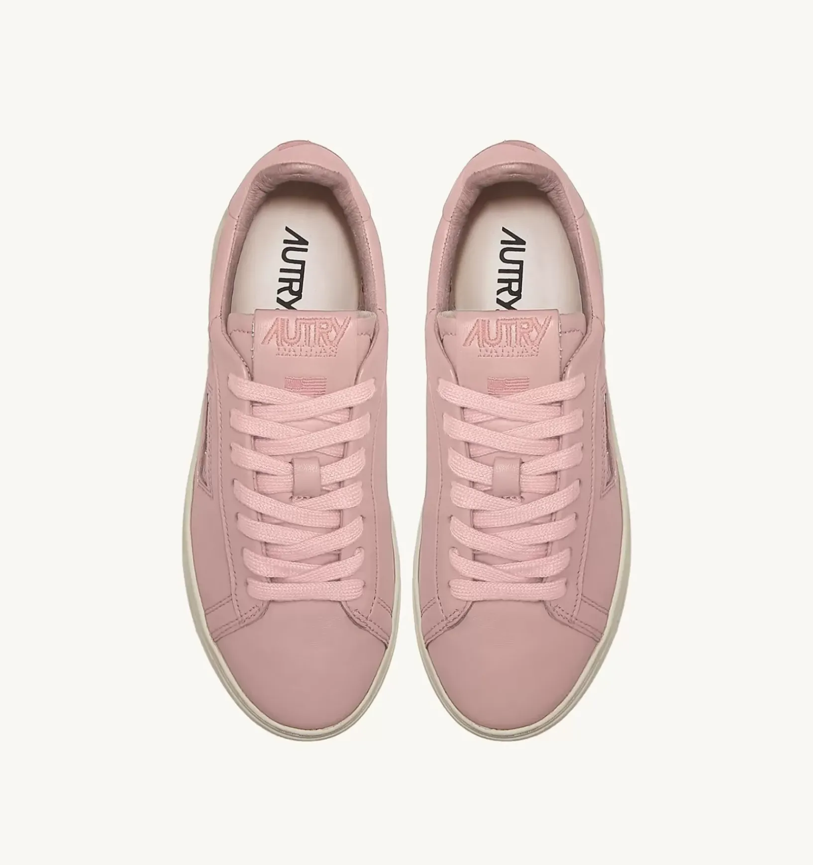 Sneakers Dallas Low In Morbida Pelle Peach Di Capra