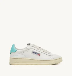 Sneakers Dallas Low In Pelle Colore Bianco E Turquoise