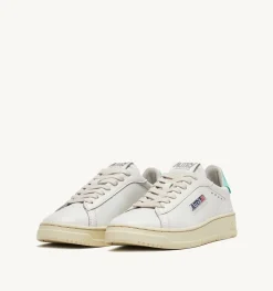 Sneakers Dallas Low In Pelle Colore Bianco E Turquoise