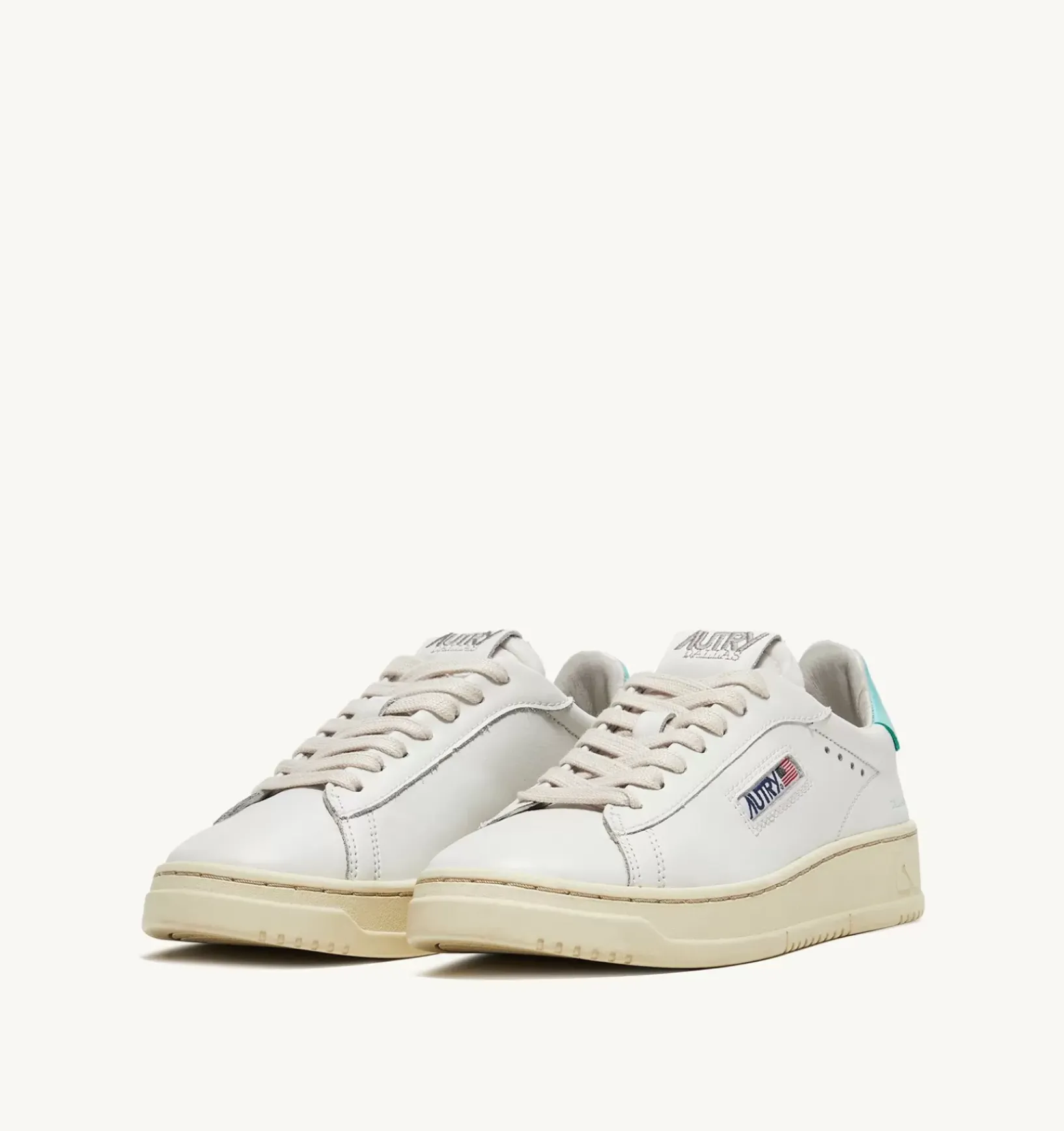 Sneakers Dallas Low In Pelle Colore Bianco E Turquoise