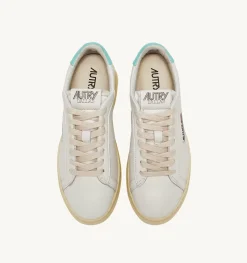 Sneakers Dallas Low In Pelle Colore Bianco E Turquoise