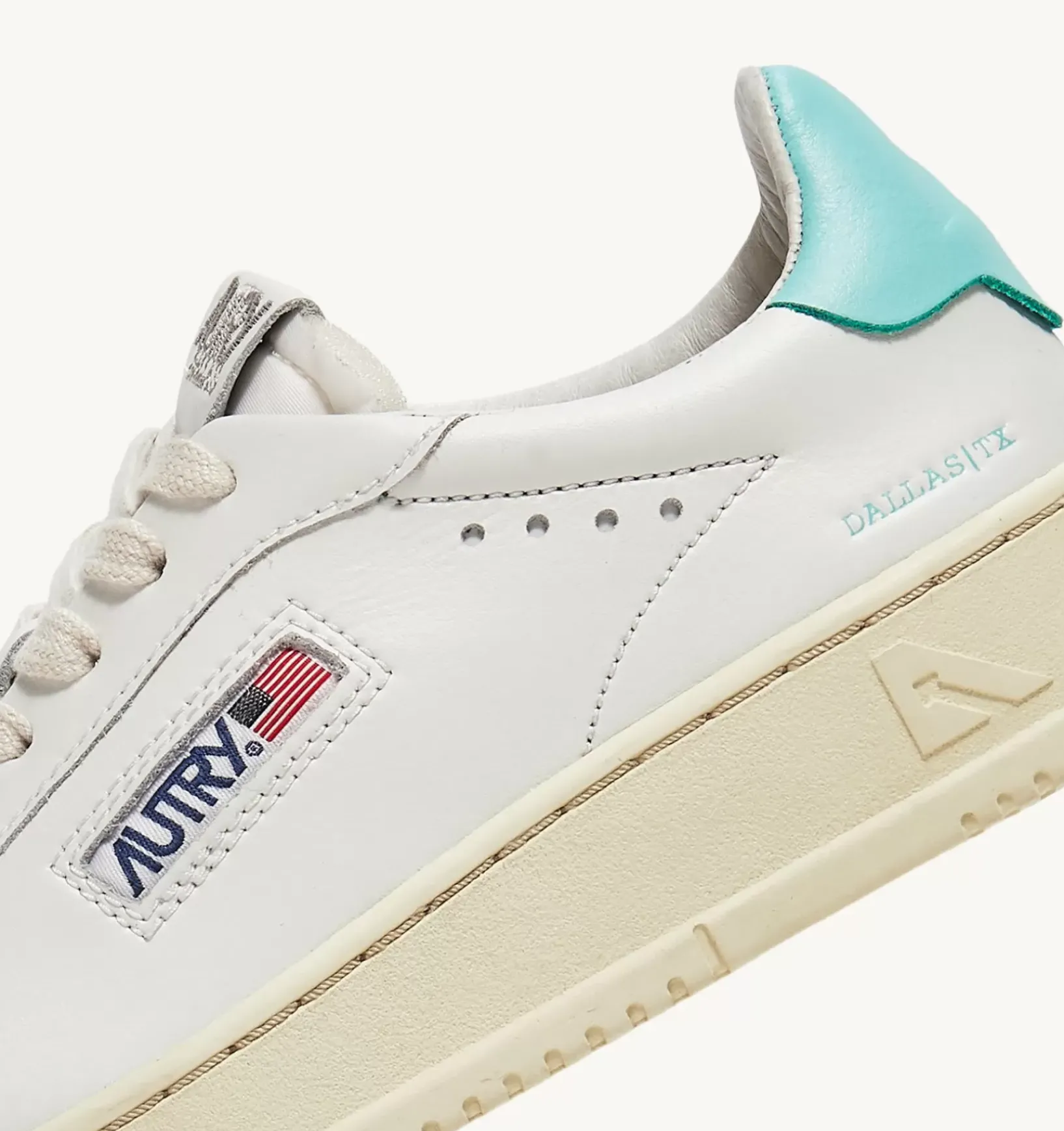 Sneakers Dallas Low In Pelle Colore Bianco E Turquoise
