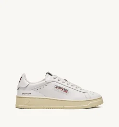 Sneakers Dallas Low In Pelle E Foil Print Colore Bianco E Rosso