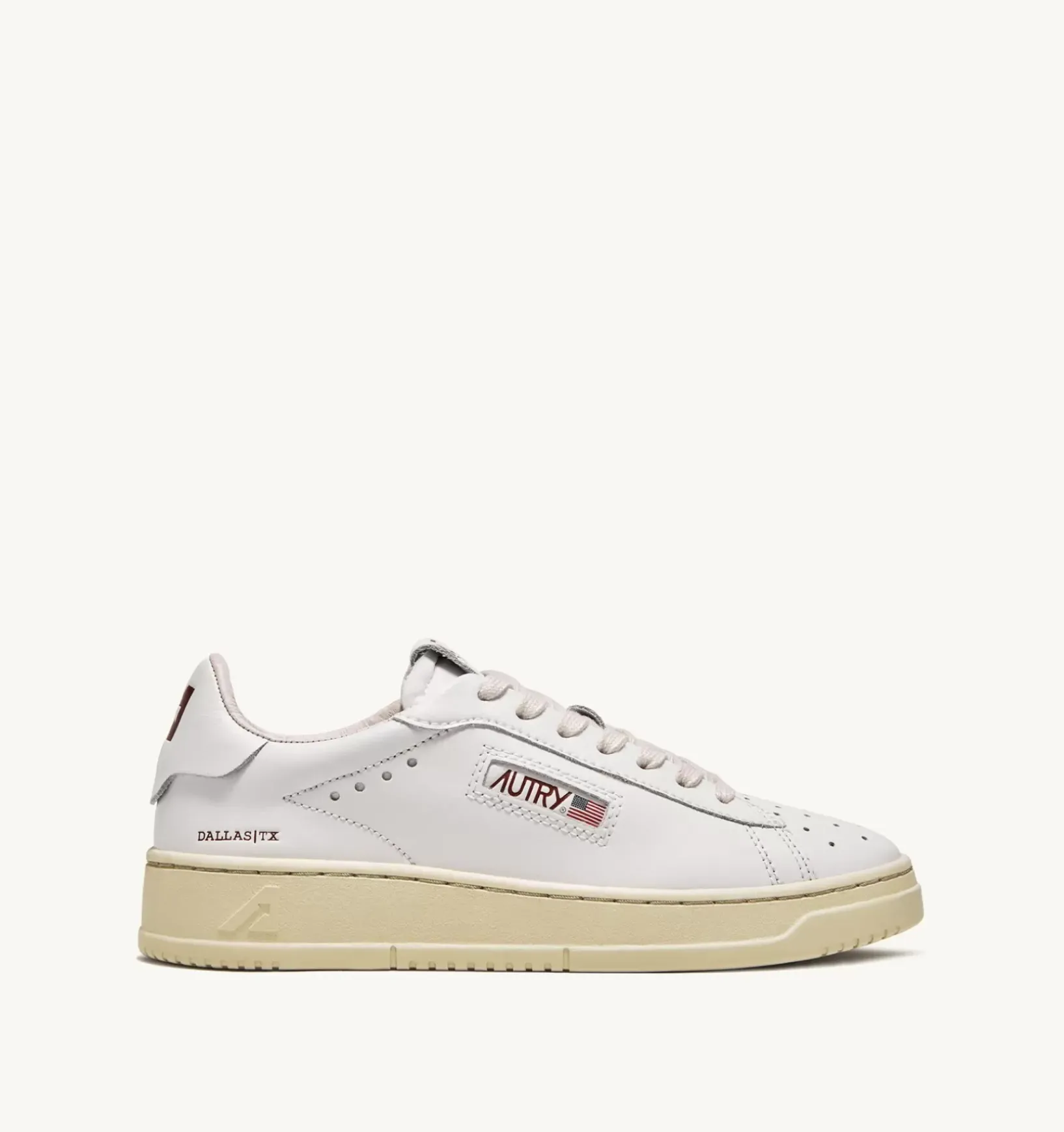Sneakers Dallas Low In Pelle E Foil Print Colore Bianco E Rosso