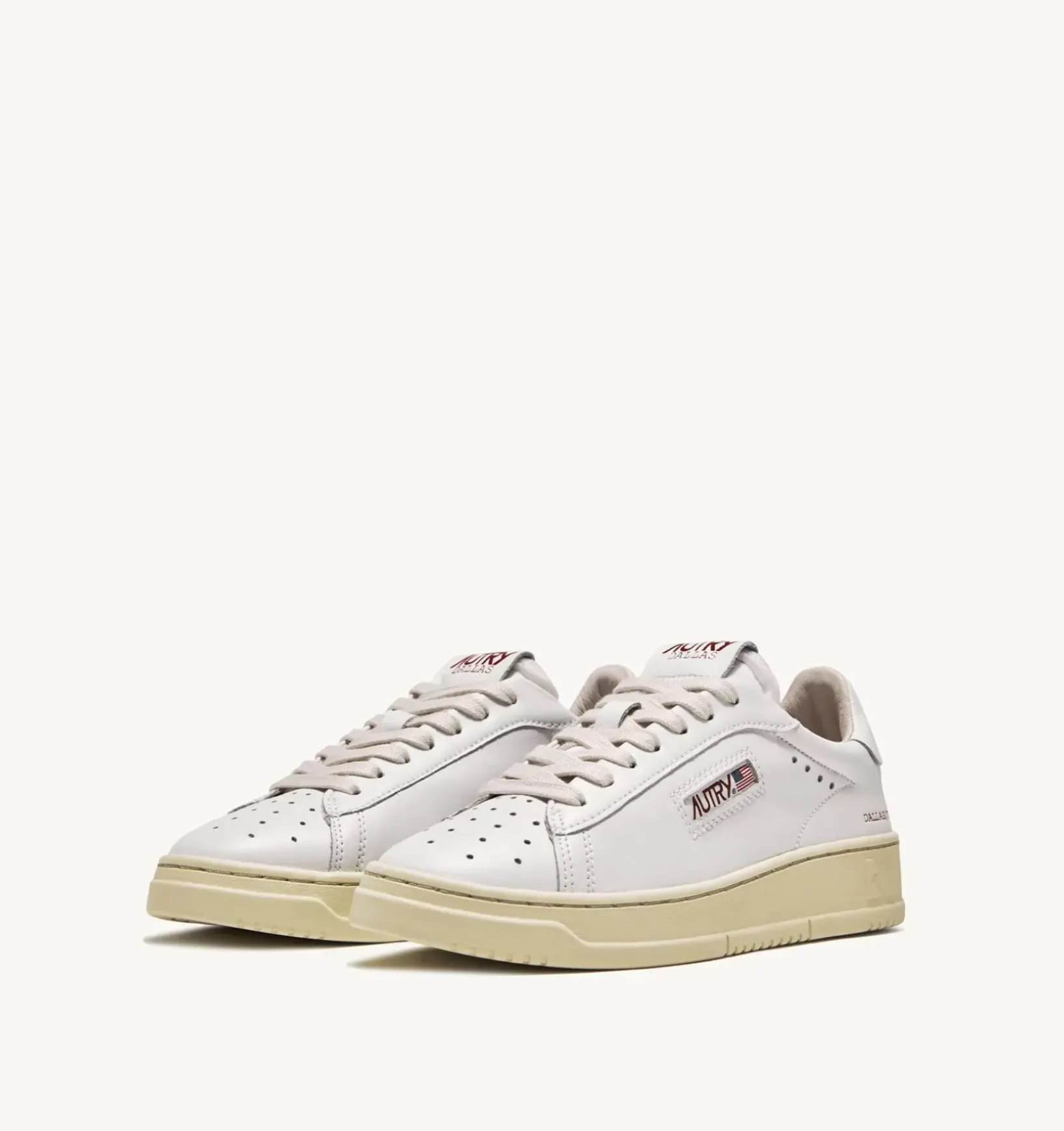 Sneakers Dallas Low In Pelle E Foil Print Colore Bianco E Rosso