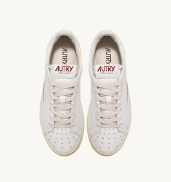Sneakers Dallas Low In Pelle E Foil Print Colore Bianco E Rosso