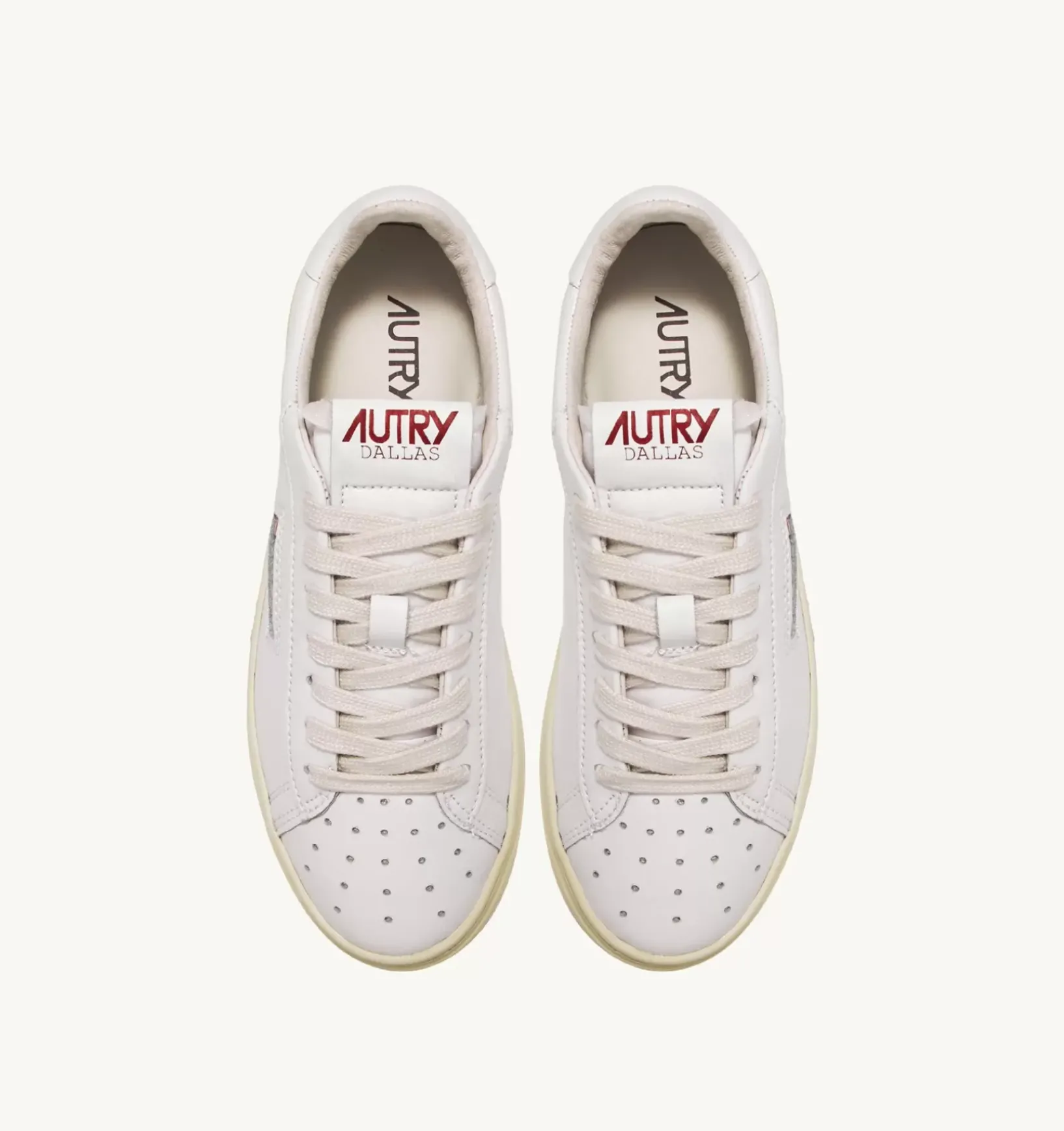 Sneakers Dallas Low In Pelle E Foil Print Colore Bianco E Rosso