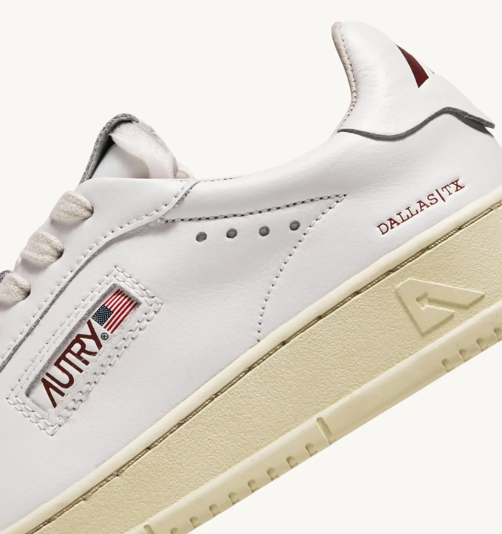 Sneakers Dallas Low In Pelle E Foil Print Colore Bianco E Rosso