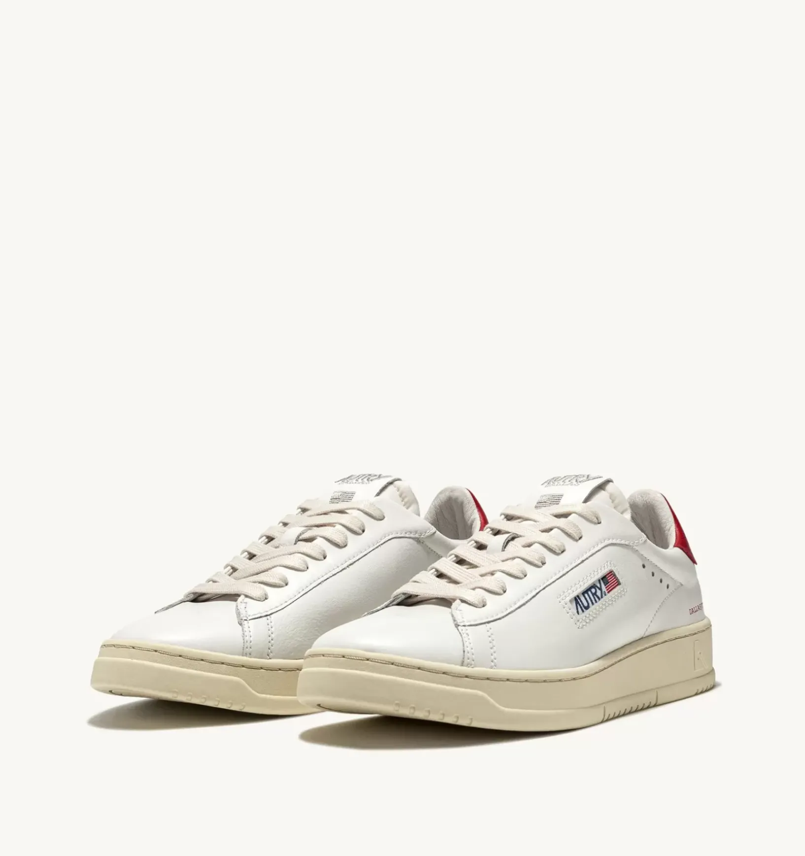 Sneakers Dallas Low In Pelle Colore Bianco E Rosso