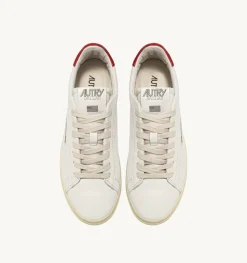 Sneakers Dallas Low In Pelle Colore Bianco E Rosso