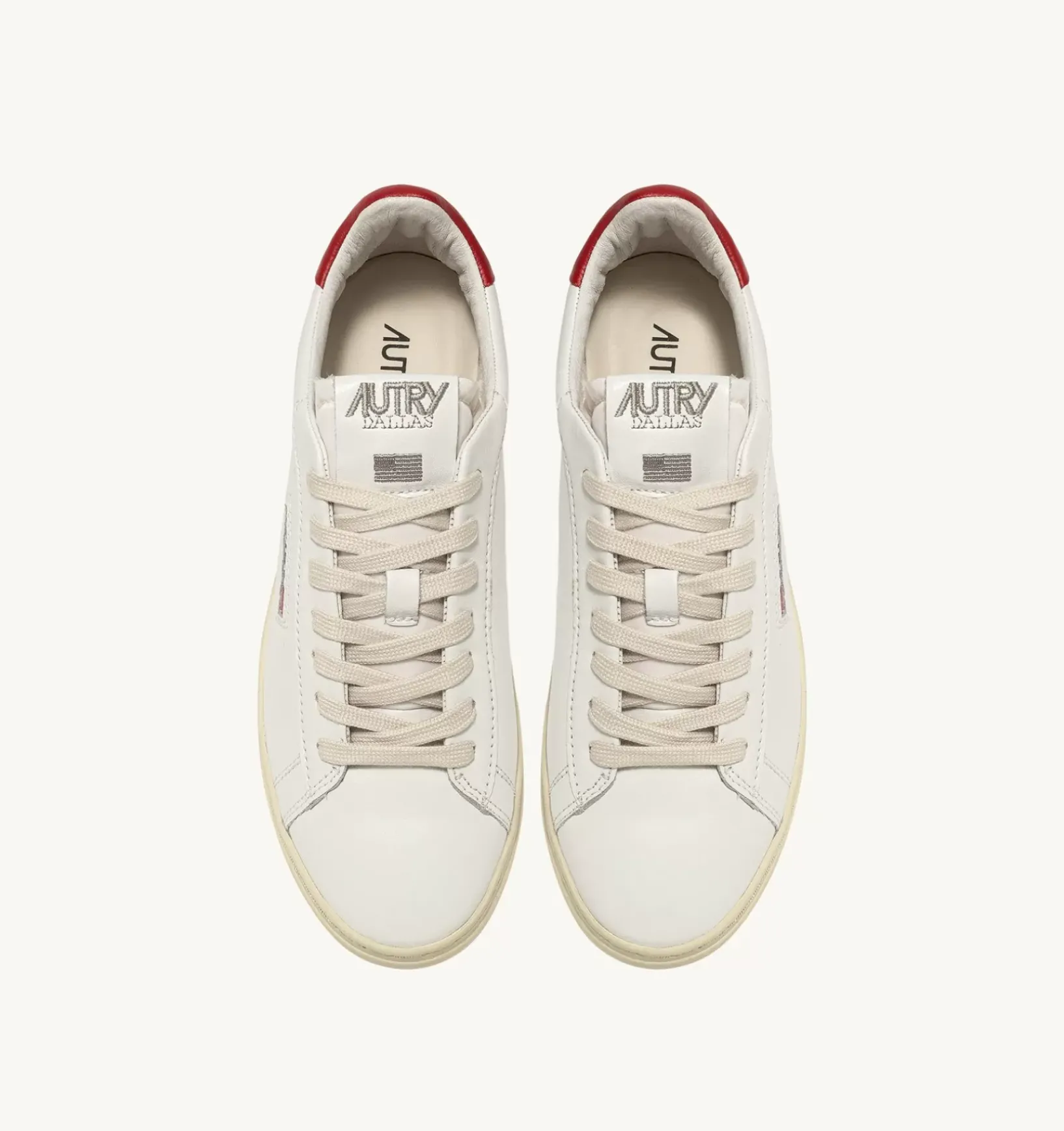 Sneakers Dallas Low In Pelle Colore Bianco E Rosso