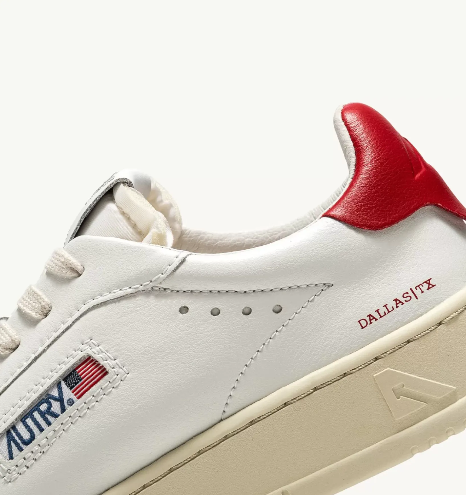 Sneakers Dallas Low In Pelle Colore Bianco E Rosso