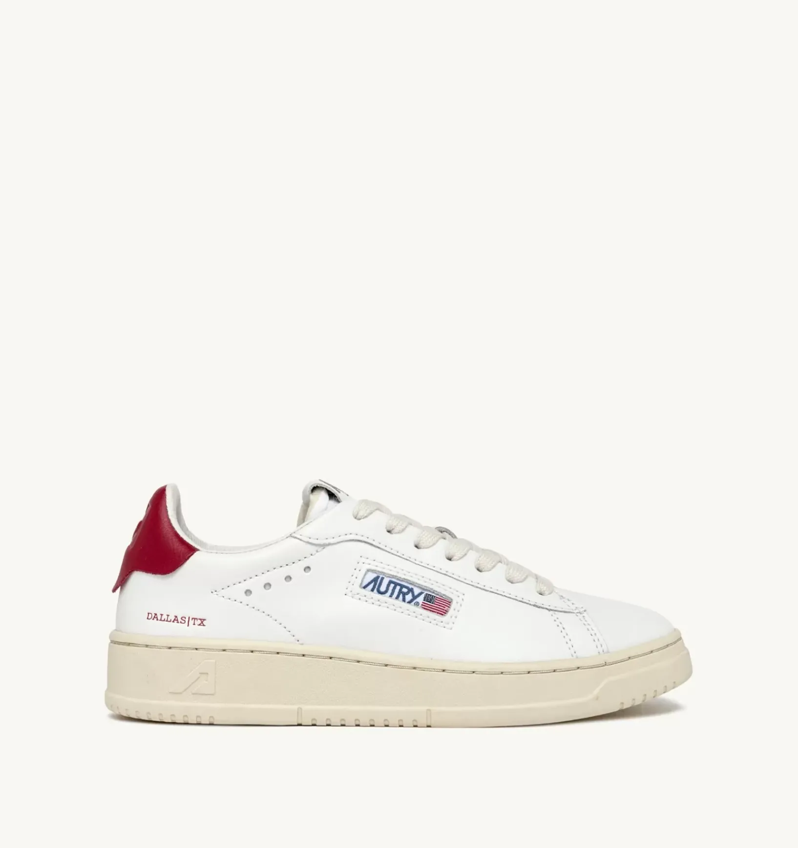 Sneakers Dallas Low In Pelle Colore Bianco E Rosso