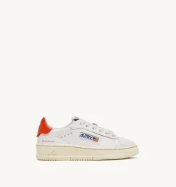 Sneakers Dallas Low In Pelle Colore Bianco E Tangerine Per Bambini