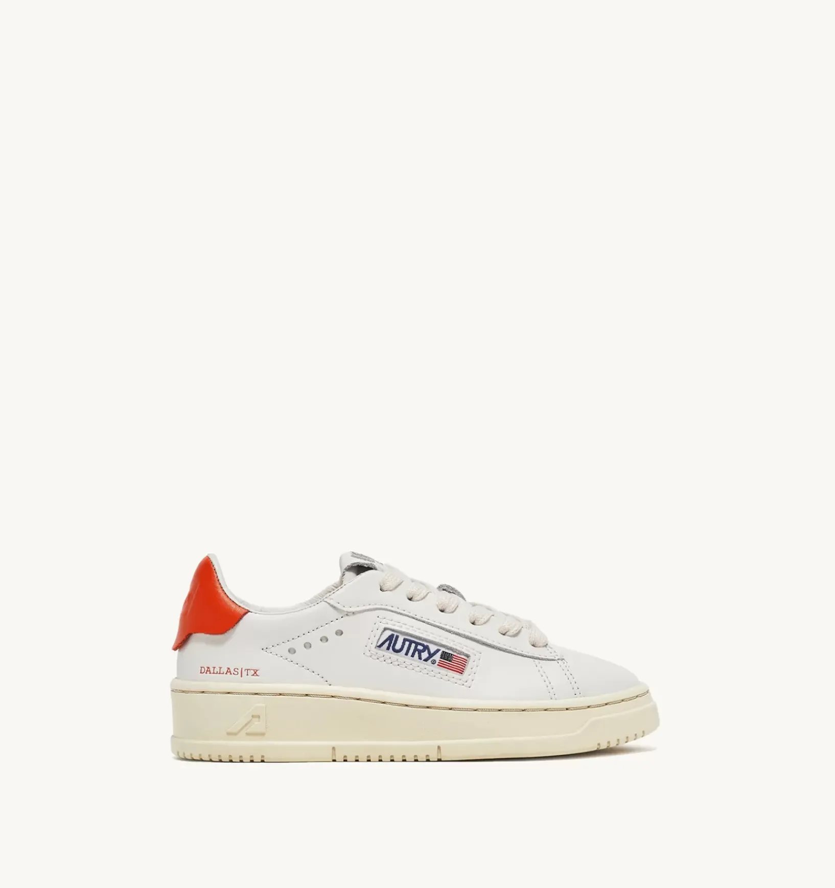 Sneakers Dallas Low In Pelle Colore Bianco E Tangerine Per Bambini