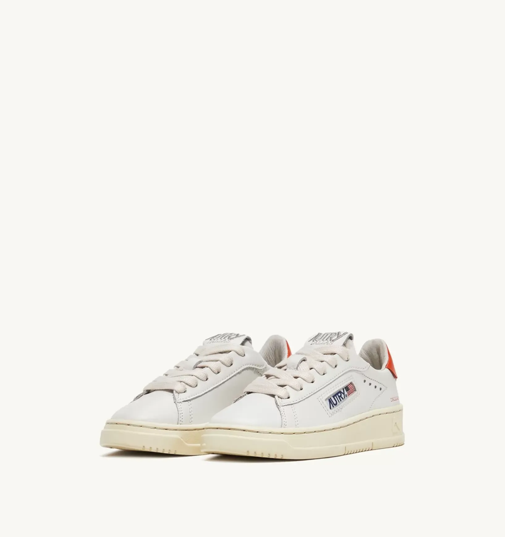 Sneakers Dallas Low In Pelle Colore Bianco E Tangerine Per Bambini