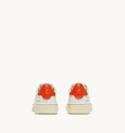 Sneakers Dallas Low In Pelle Colore Bianco E Tangerine Per Bambini