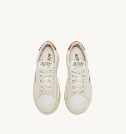 Sneakers Dallas Low In Pelle Colore Bianco E Tangerine Per Bambini