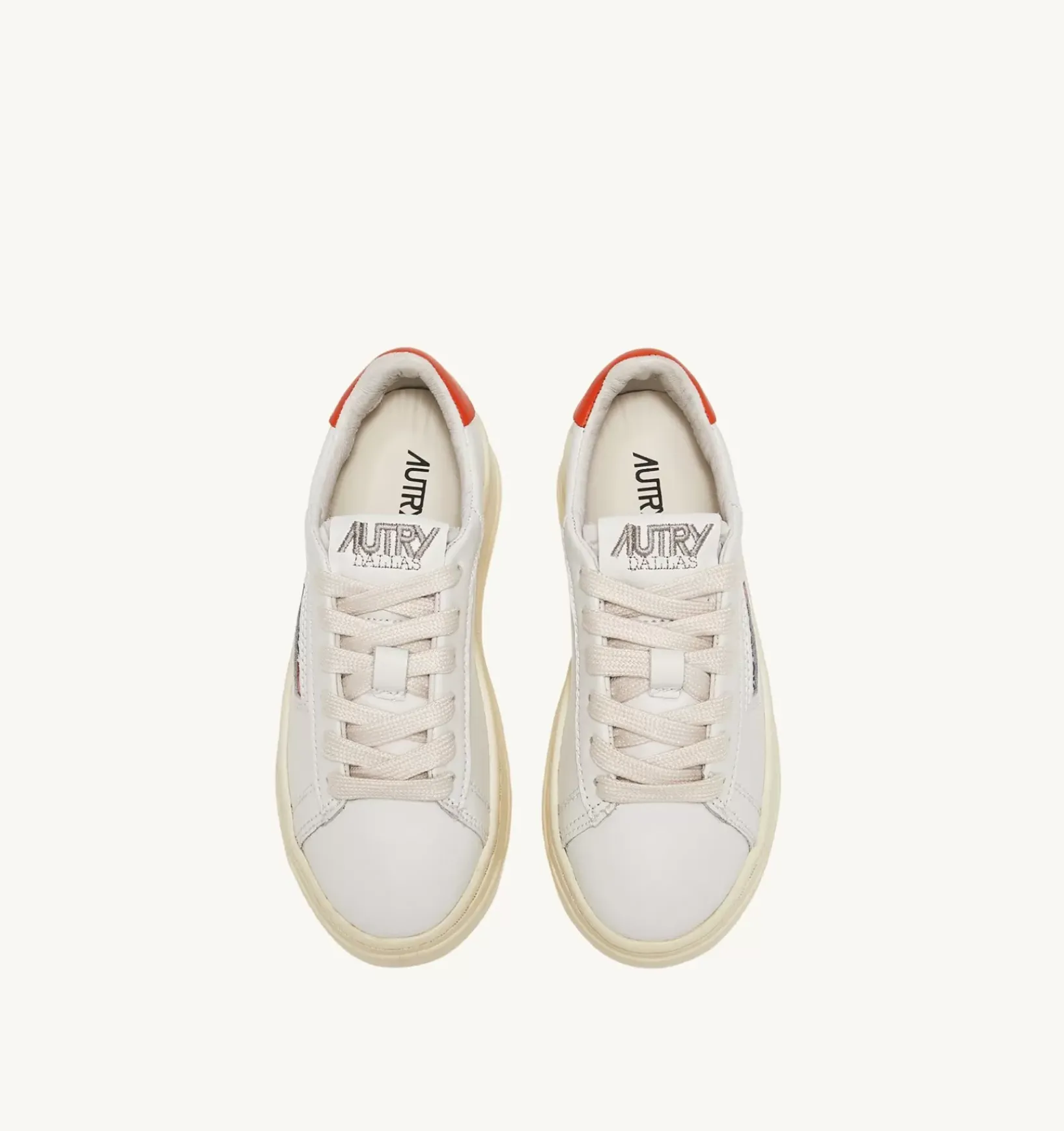 Sneakers Dallas Low In Pelle Colore Bianco E Tangerine Per Bambini