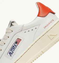 Sneakers Dallas Low In Pelle Colore Bianco E Tangerine Per Bambini
