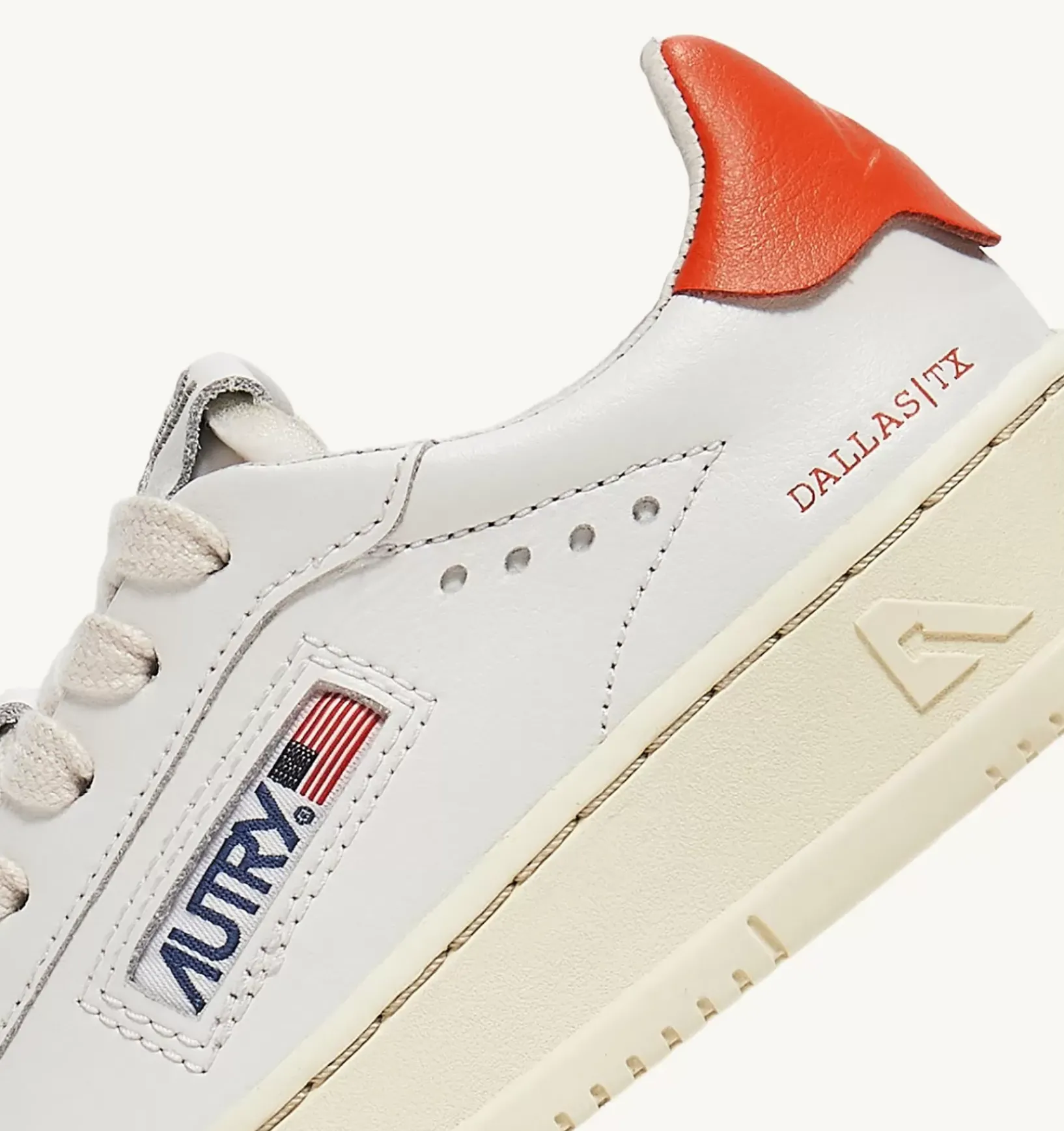 Sneakers Dallas Low In Pelle Colore Bianco E Tangerine Per Bambini