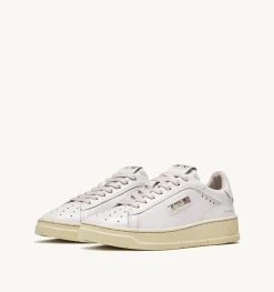Sneakers Dallas Low In Pelle E Foil Print Bianco E Platino
